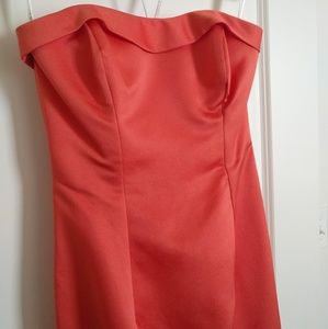 Long Satin Strapless Dress